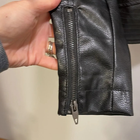 Anthropologie sweater moto faux leather jacket - Picture 6 of 8